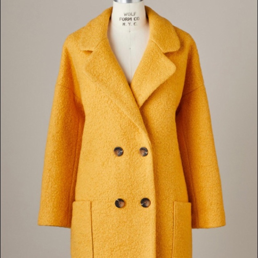 Yellow Wool Bouclé Sundance  Coat